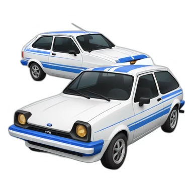 1980 Ford fiesta White with blue stripes sticker