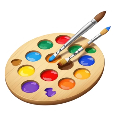 art palette with paintbrush sticker