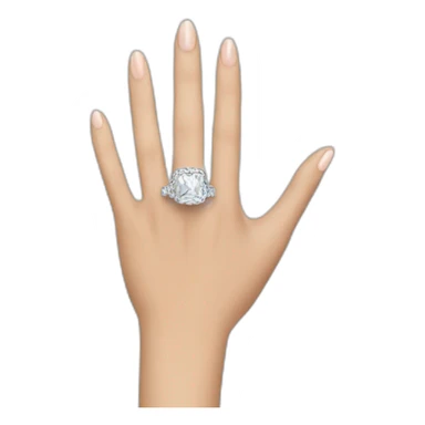 hand with an engagement ring sticker