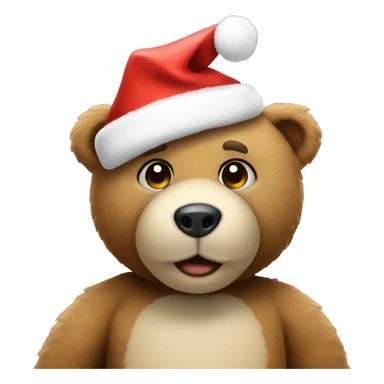 teddy bear with christmas hat sticker