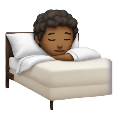 Bed with young man, sleeping,dark brown hair,sweet dreams  sticker