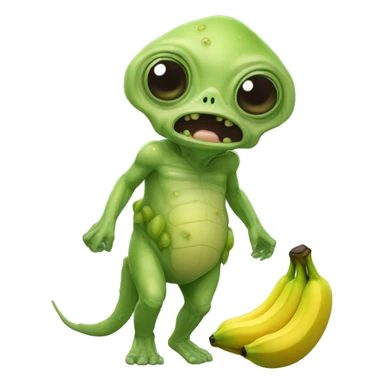 Alien mange des bananes sticker
