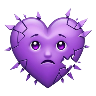 purple broken heart sticker