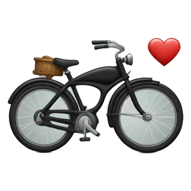 A black bike with a heart sticker