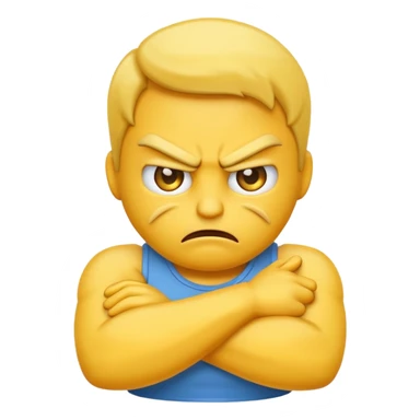 Emoji mad with crossed arms sticker
