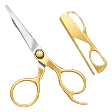 hair cutting shears gold sticker
