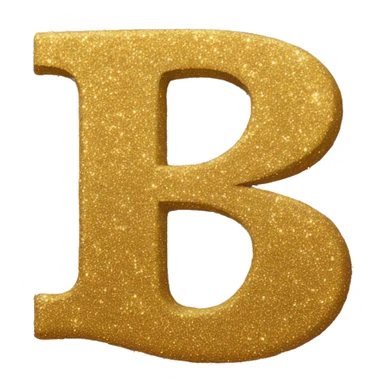 Golden glitter letter b sticker