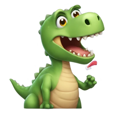 sad dinosaur blowing a kiss sticker