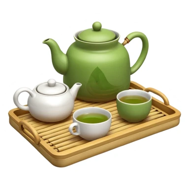 japan bamboo tray with a teapot and cup sticker
