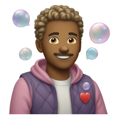 Bubble heart sticker