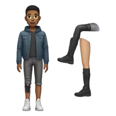 Person with prosthetic leg and trendy clothes  sticker
