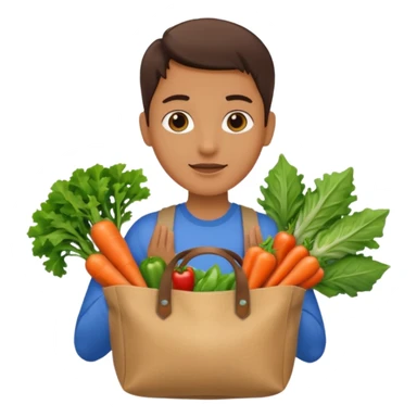 hours holding vegetables bag sticker