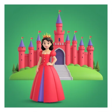 prince in red dress, royal castle background sticker