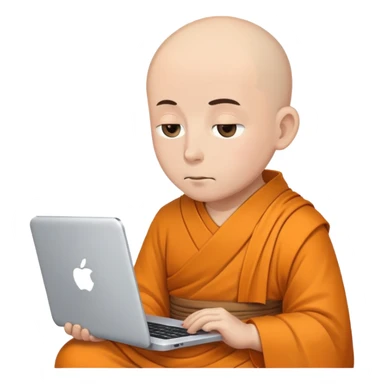 monk breathing browsing internet sticker