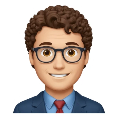 clark kent with curly hair smiling  sticker