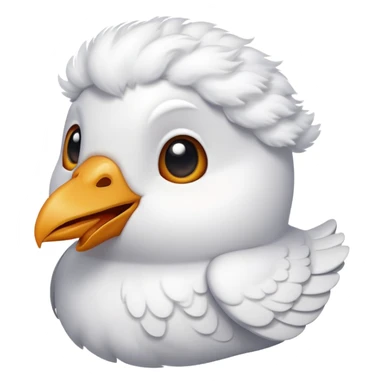 cartoon dove head, novelty emoji, fun expression sticker