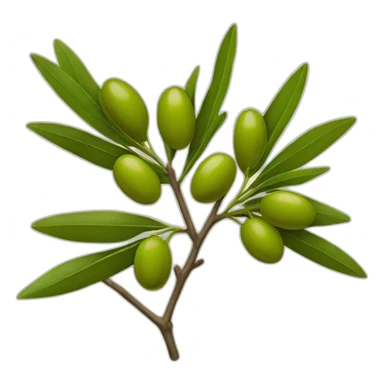 one olive branch with two buds and few leaves sticker