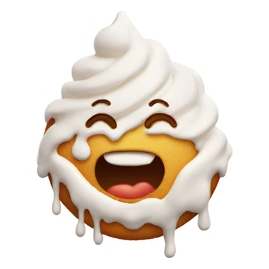 Smiling face covered with frosting sticker