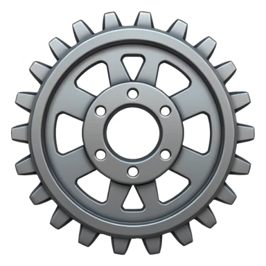 generate a very realistic steel gear sticker