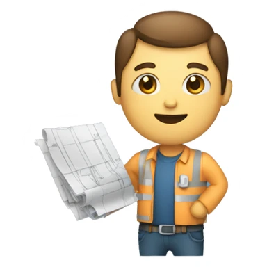 a man holding blueprints sticker