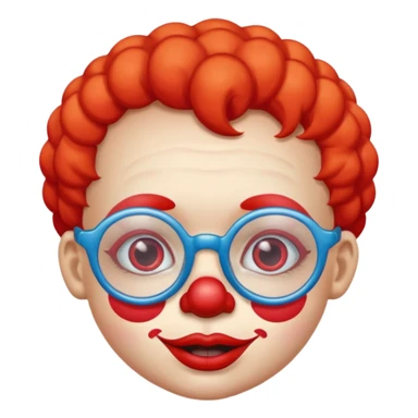 child clown with big eyeglasses sticker