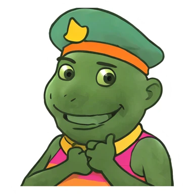 Arms crossed hold neck laughing sticker