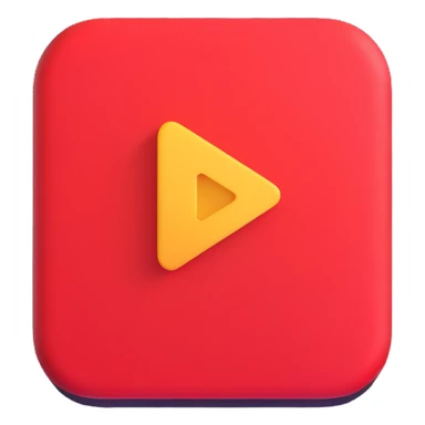 play button icon in a red rounded square sticker