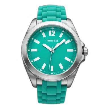 turquoise watch with white details sticker
