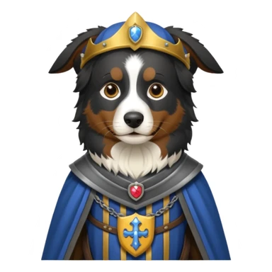 Black Australian shepherd medieval outfit sticker
