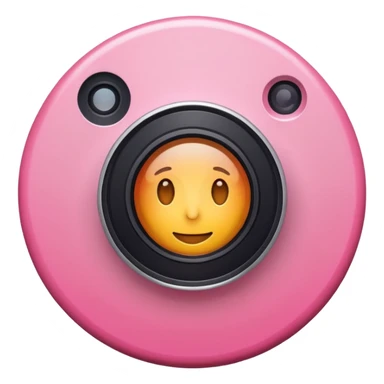 A round camera lens, apple emoji style, minimalist, with highlights, no faces, pink, variant 6 sticker