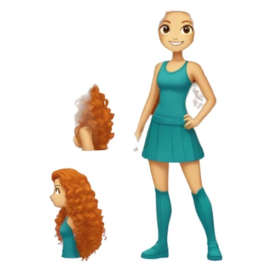 The girl with a long curly ginger hair in totally spies style full body  sticker