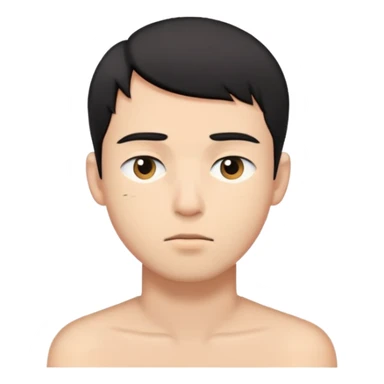 Short black haired male with one eye clearly closed, young man with short black hair closing one eye deliberately sticker