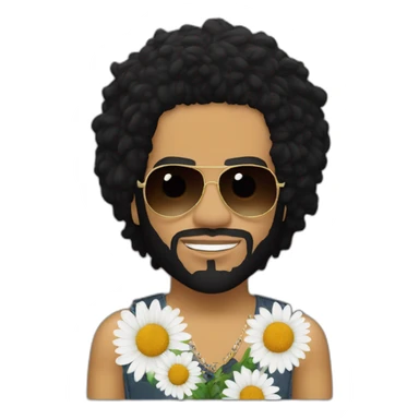 Lenny Kravitz qui ramasse des fleurs sticker