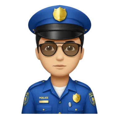 man police with hair style and hats and sun glasses black dress sticker