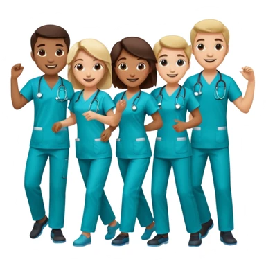 doctors doing cardio dance sticker