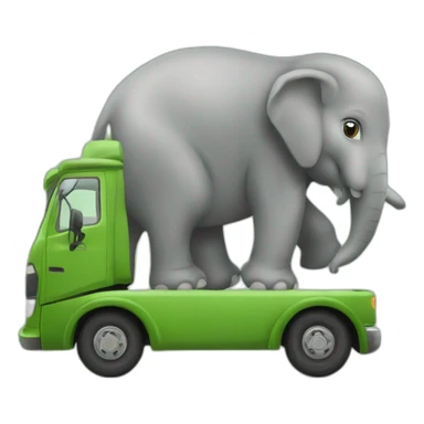 Tortue sur un elephant sur un camion sticker
