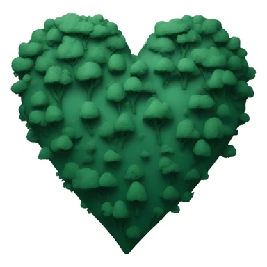 Forest green matte heart sticker