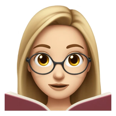 White girl, long brown hair, facial piercings, reading book, blue eyes sticker