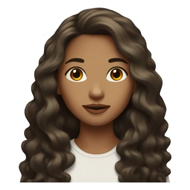 A young woman with light brown skin, very long black wavy long hair  sticker