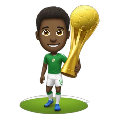 Pele con una corona y un balón de fútbol  sticker