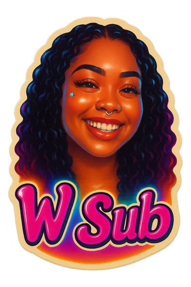 Smiling
add the words W Sub in pink sticker