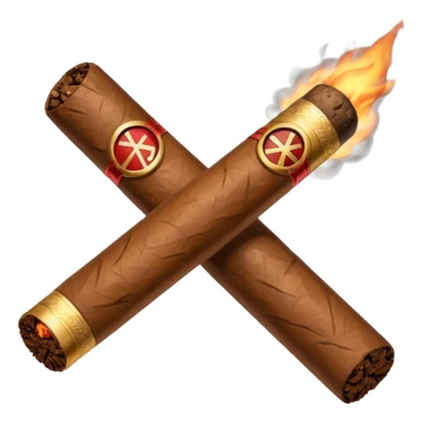 cigar with a prohibition symbol sticker