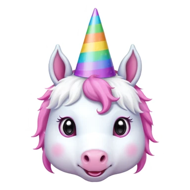 unicorn face cute wearing hat sticker