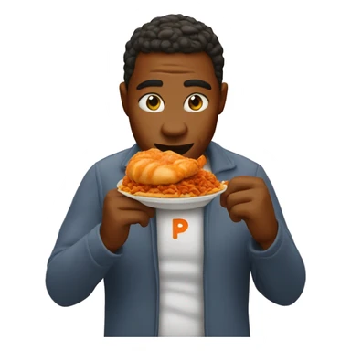 Person eating Popeyes  sticker