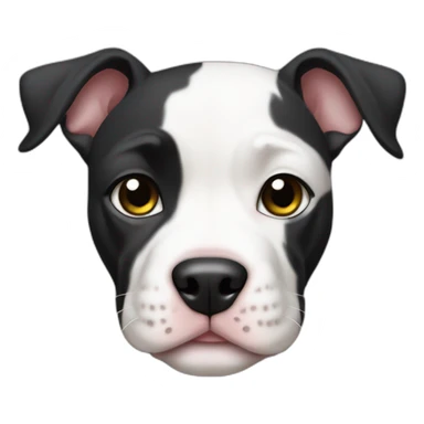 black and white pitbull puppy sticker