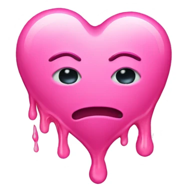 Melting smiley pink heart sticker