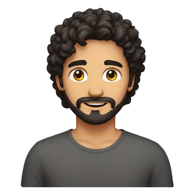 youn man, latin,washed out red shirt, semi curly short hair, 3 day beard, black hair, dark brown eyes sticker