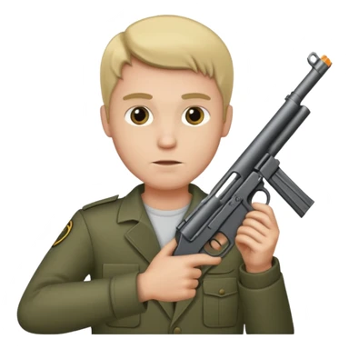 Man holding a 50 cal pistol sticker