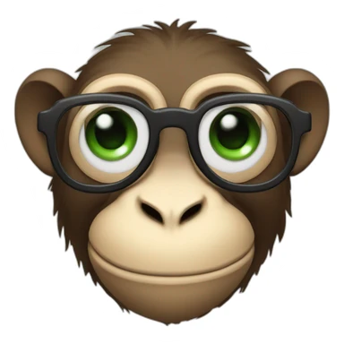 Monkey with green eyes and spectacles  sticker