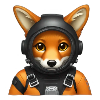 Fox wearing black rubber diving suit sticker